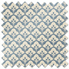Trellis Prints, Scallop and Bud Raffs Blue - Made to Measure Curtains